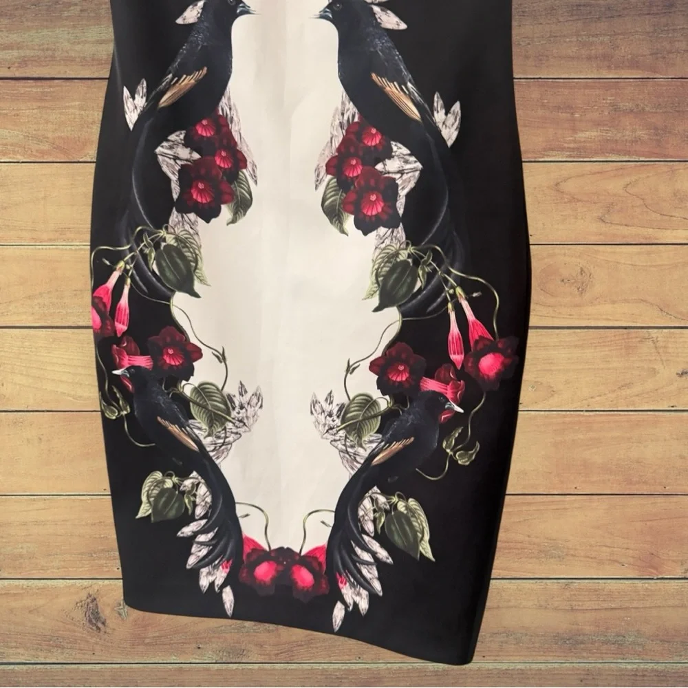 Ted Baker 'Bejewelled Shadows' Print Front Body-Con Dress - Picture 6 of 12